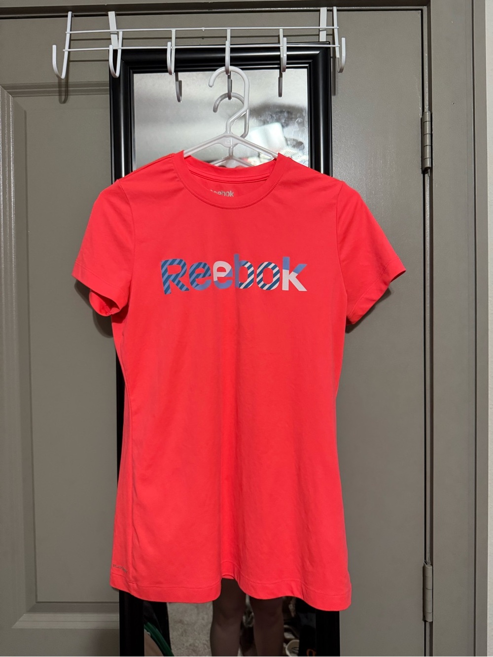 Reebok Women's Coral Red Short Sleeve Logo Tee